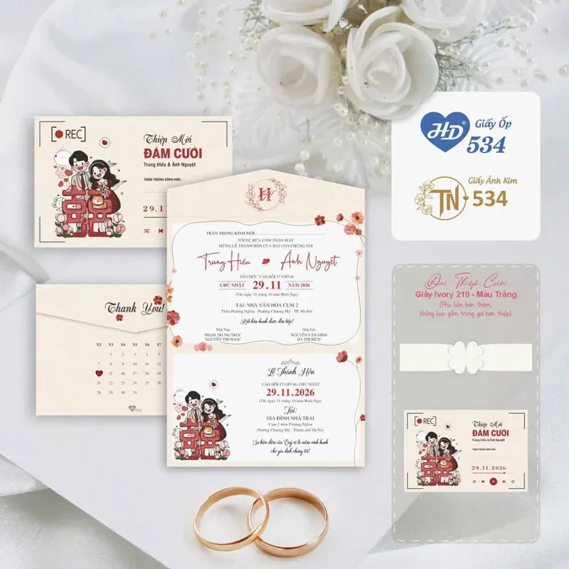 mẫu thiệp cưới hiện đại