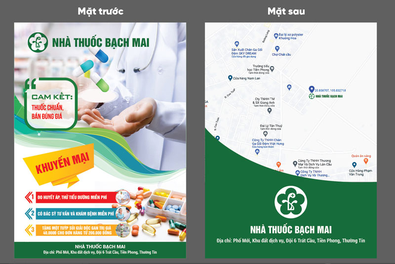 mẫu quảng cáo tờ rơi nhà thuốc Bạch Mai