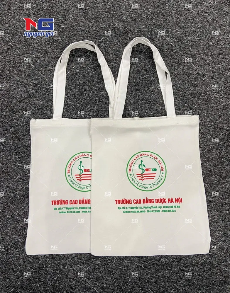 mẫu túi vải trường cao đẳng Dược Hà Nội