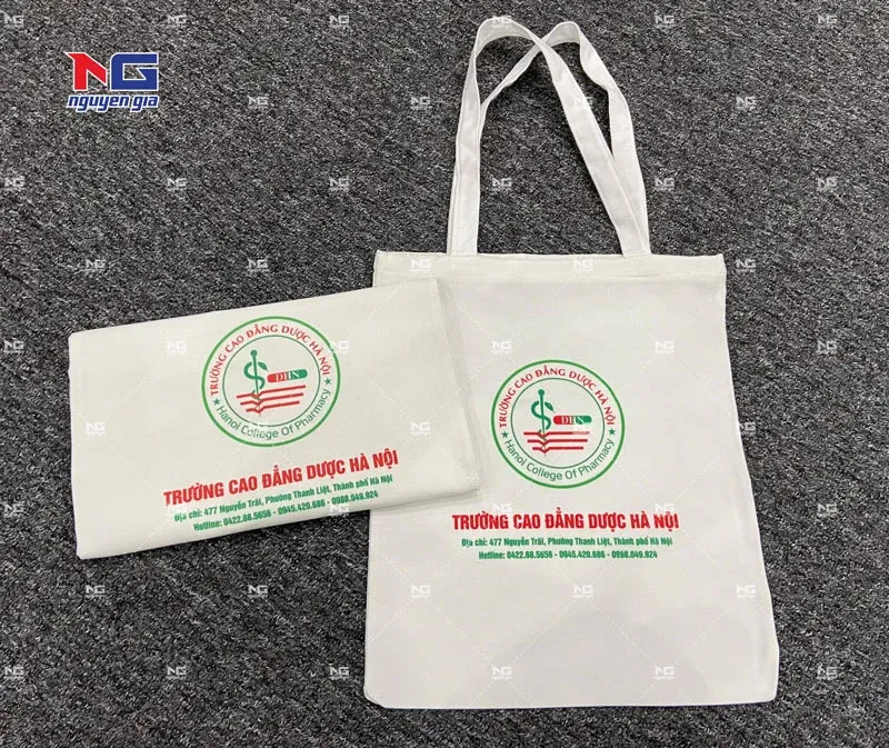 in túi tote trường cao đẳng Dược Hà Nội