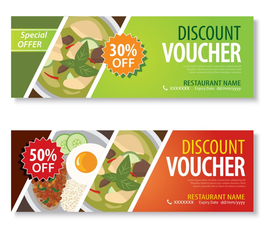 mẫu voucher giảm giá nhà hàng
