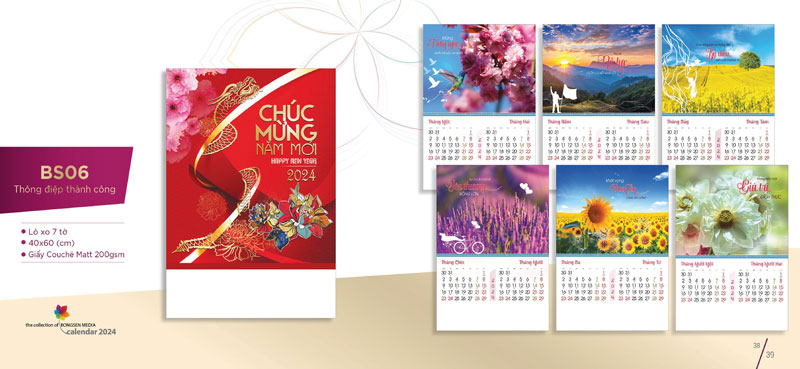 mẫu lịch tết 2024