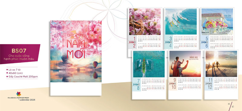 Mẫu lịch tết 2024 