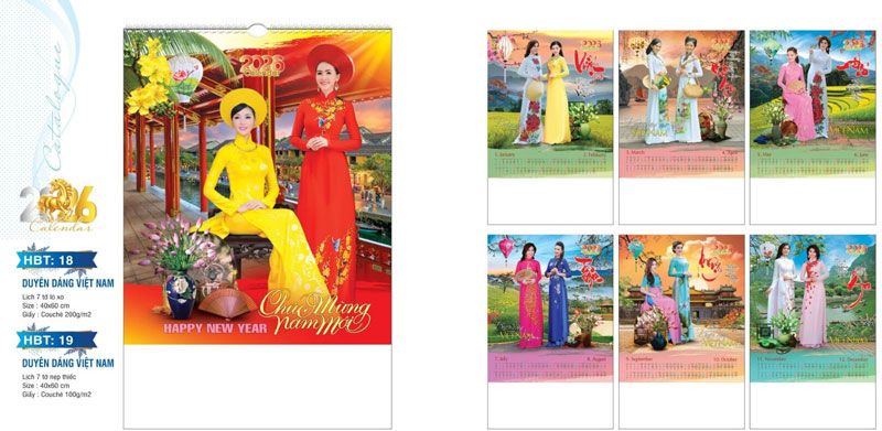 mẫu lịch áo dài 2026