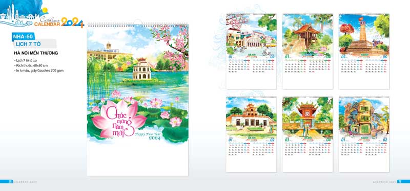 mẫu lịch NHA47 đẹp