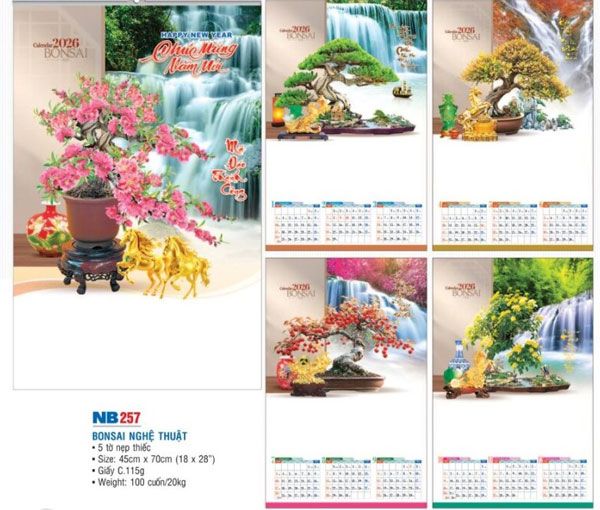 mẫu lịch 5 tờ đẹp 