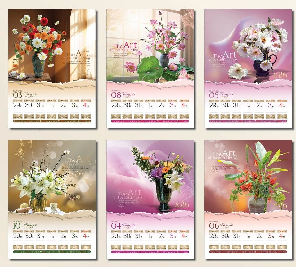 Mẫu lịch 52 tuần đẹp 2026