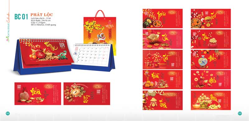 Lịch bàn chữ A mã số 02
