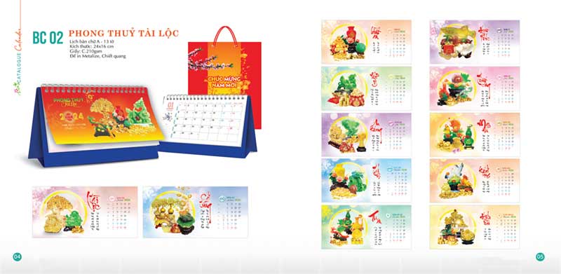 Lịch bàn chữ A mã số 05