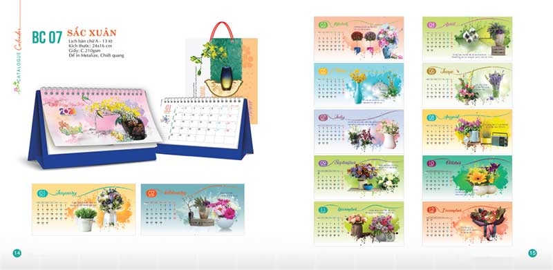 Lịch bàn chữ A mã số 06