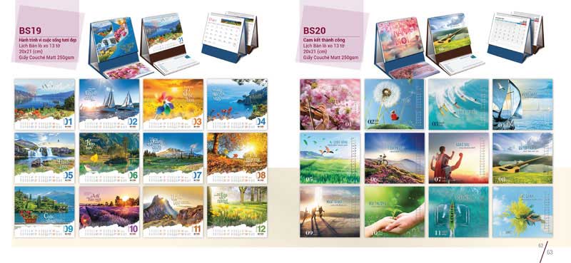 Lịch bàn chữ A mã số 10
