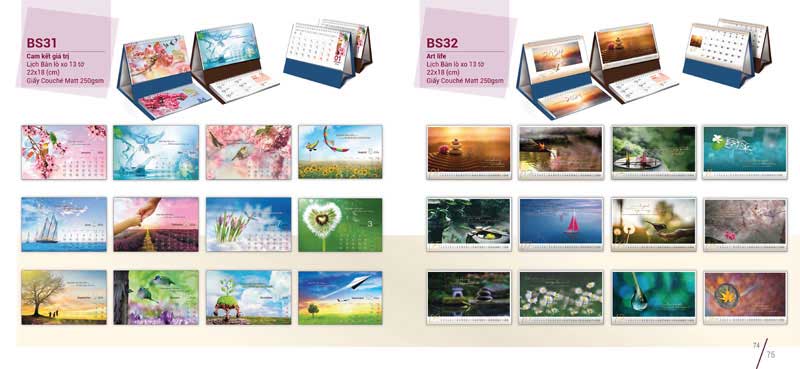 Lịch bàn chữ A mã số 16