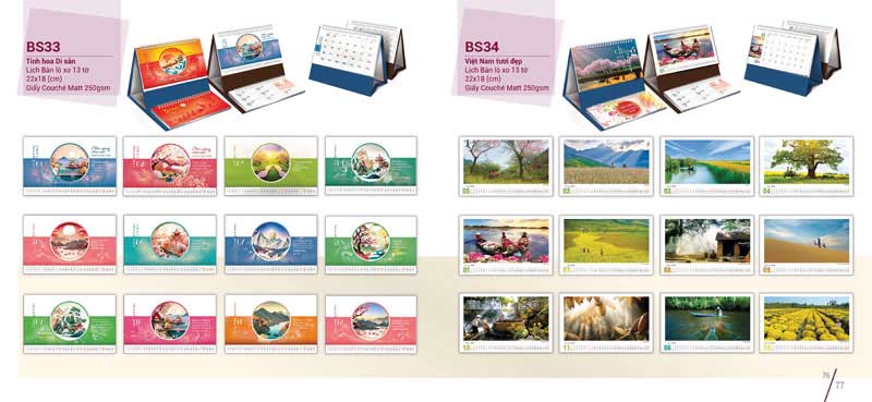 Lịch bàn chữ A mã số 16