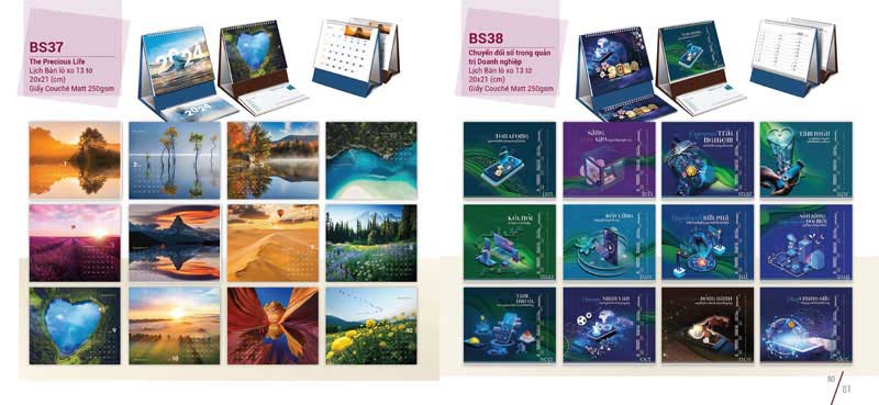 Lịch bàn chữ A mã số 18