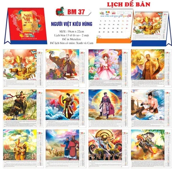 Mẫu lịch để bàn 2026 đẹp