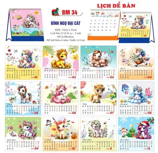 mẫu bình ngô đại cát lịch để bàn đẹp 2026