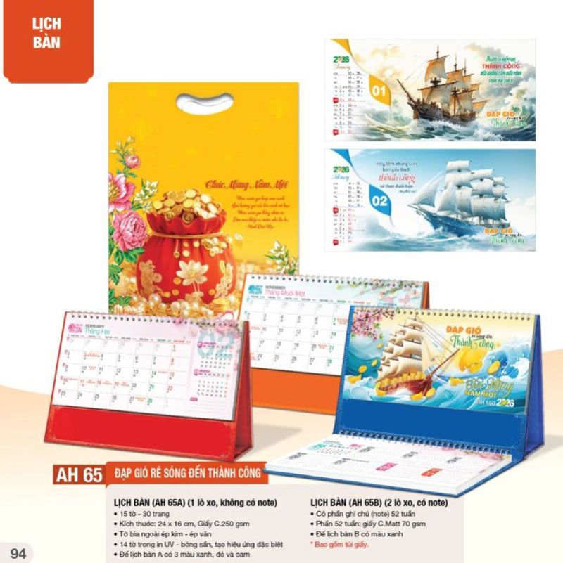 mẫu lịch bàn đạp gió rẽ sóng