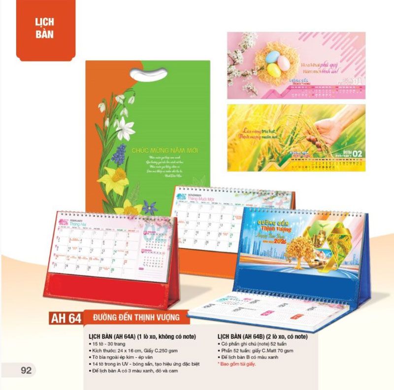 Mẫu lịch bàn đường đến thịnh vượng