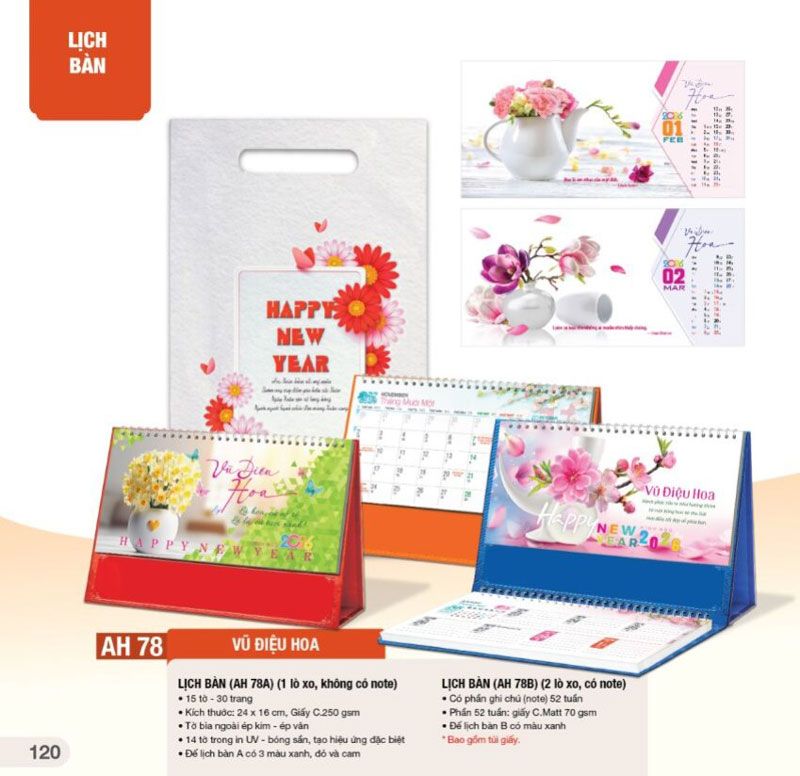 mẫu lịch bàn vũ điệu hoa