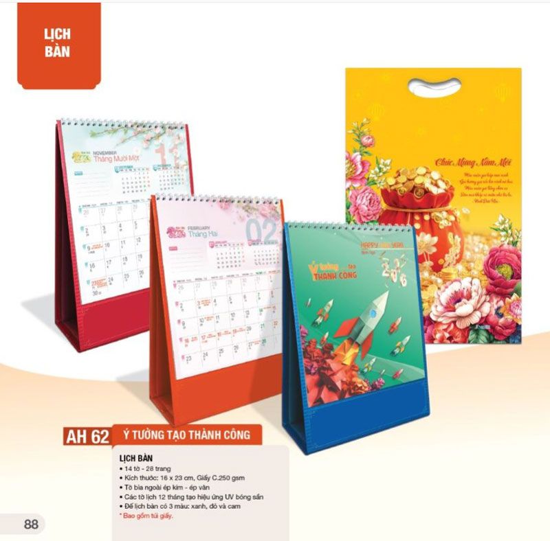 mẫu lịch bàn ý tưởng tạo thành công