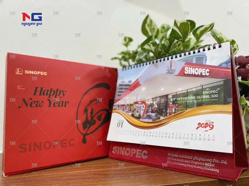 mẫu lịch Sinopec theo yêu cầu