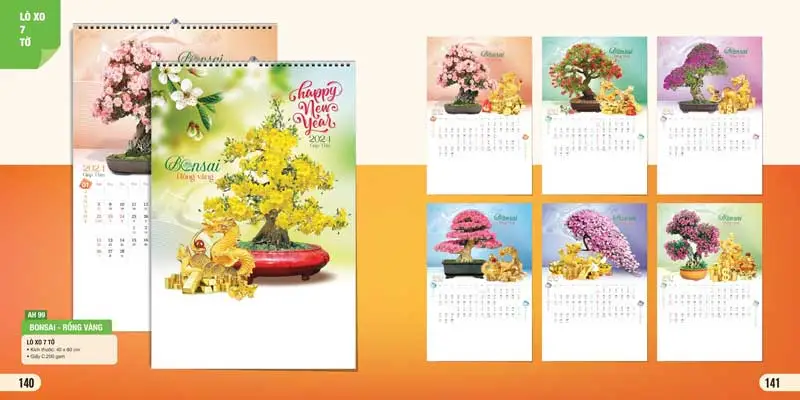 mẫu lịch treo tường