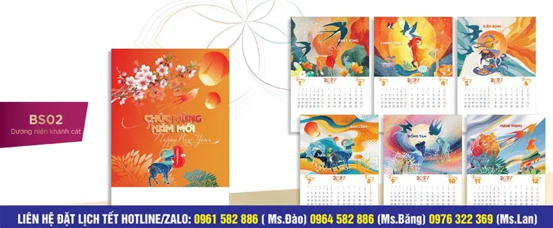 lịch treo tường BS02 Dương Liên Khánh Cát