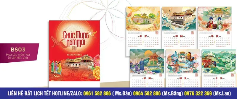 Lịch lò xo 7 tờ đẹp