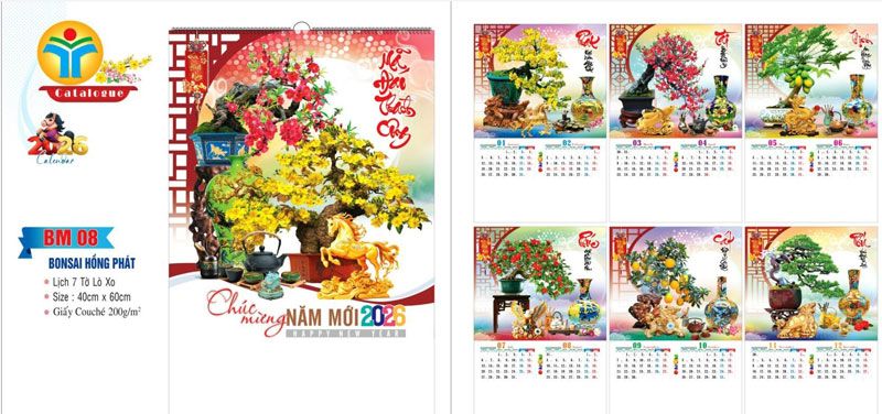 lịch treo tường Bon Sai 2026