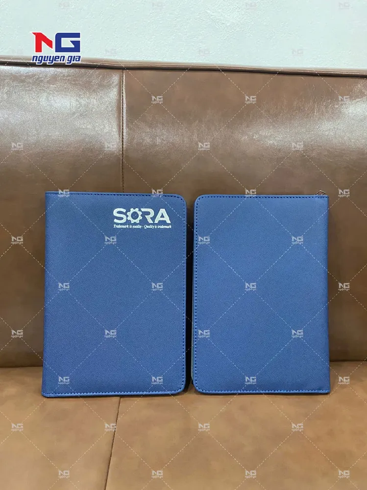 mẫu sổ tay bìa da sora